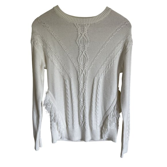 New! The Limited Cream Ivory Cable Knit Pullover Crewneck Sweater MSRP $69.95 - Picture 1 of 9